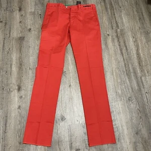 PT01 Red-Green Heavier Traveler Twill Cotton Sim Dress Pants 34 (Eu 50) NWT - Picture 1 of 9