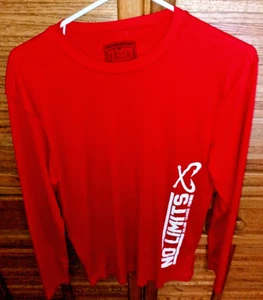 Major League Fishing Mens Medium Shirt Long Sleeve Pullover Red No Limits - Picture 1 of 4