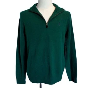 NWT POLO Ralph Lauren Wool Alpaca Pullover Zip Neck Sweater Rich Green S $168.00 - Picture 1 of 6