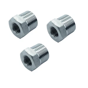 3 Pcs Stainless 304 Reducing Hex Bushing Reducer 1/2" NPT Male x 1/4" NPT Female - Picture 1 of 2
