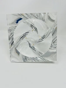 Orrefors Sweden Mid-Century Art Glass Tornado Heavy Bowl Signed 5.5 Inch - Picture 1 of 16