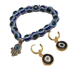 𝅺EVIL Eyes Bracelet  and Earrings Set - Picture 1 of 4