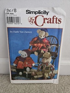 SIMPLICITY CRAFTS Pattern, Bear, Moose and Clothes, UNCUT - Picture 1 of 3