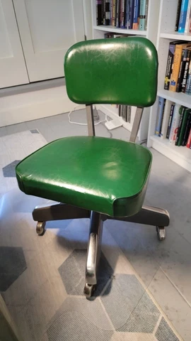 Vintage SWIVEL and WHEELS CHAIR desk tanker mid-century vinyl 60s Cover