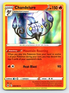 Chandelure 026/196 Holo Rare Lost Origin Pokemon Card - NM Near Mint - Picture 1 of 2