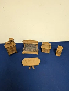Alte Jugendstil Puppenstubenmöbel aus Holz um 1900 - Bild 1 von 5