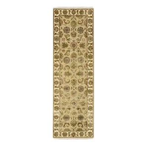 2 Fuß 6 Zoll x 8 Fuß Braun Rajasthan Blatt Design Handgeknüpft Wolle & Seide Läufer Teppich R75615 - Bild 1 von 7