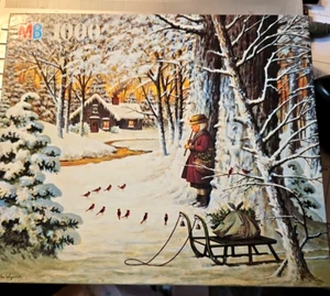 Rompecabezas Cardinal Christmas 1992 sellado nuevo Charles Wysocki Americana MB 1000 PC - Imagen 1 de 7