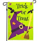Garden Flag Halloween Fall Decoration Witch's Hat, Broom, And Bats 12"X18?