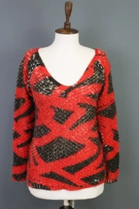 CUSTO BARCELONA Multicolor Geometric Printed Wool Knit Sweater Size S - Picture 1 of 12