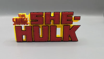 ABELS3D.COM The Savage She-Hulk - 3D gedrucktes Logo für Schreibtisch oder Wandhalterung. 75mm breit