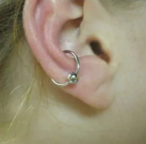 Chirurgenstahl 14 g 5/8" Durchmesser 5 mm Kugel Muschel Piercing Ring. - Bild 1 von 5