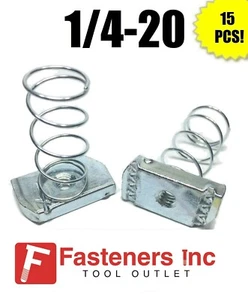 (#4118) P1006-1420 1/4-20 Spring Nuts for Unistrut / B-Line Channel QTY. 15 - Picture 1 of 4