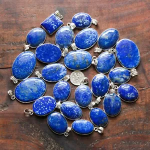 Lapis Pendant Silver Plated Pendant Handmade Pendant 100 Pieces Pendant WQ#@ - Picture 1 of 1