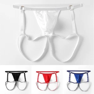Men Thongs Underwear Low Waist Open Butt Garter Briefs Comfortable Fit - Picture 1 of 8