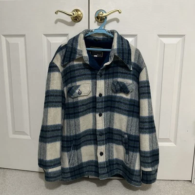70s Vintage Towncraft Pennys Plaid Shacket Jacket Coat Piled Lining XL - Image 1 of 4