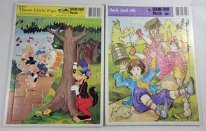 Menge Kinderreim Whitman Rahmen Tablett Puzzle Jack & Jill drei kleine Schweine - Bild 1 von 7