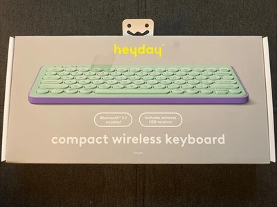 Teclado inalámbrico compacto HeyDay - Bluetooth verde azulado claro y receptor inalámbrico USB Foto 1 de 2