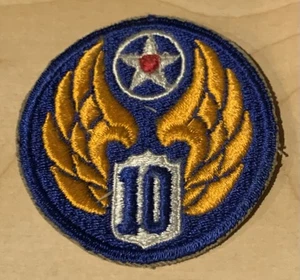 WWII Army Air Corps Patch 10th Air Force Embroidered Military Patch - Picture 1 of 3