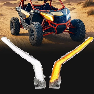 LED Turn Signal Light Chrome For Can Am Maverick X3 /XDS /XRS Turbo 2017-2023 - Image 1 of 4