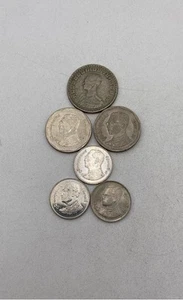 Silver Engraved Collectible Round Thai Baht Thailand Coins Lot Of 7 - Picture 1 of 7