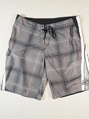 Bañador Quicksilver Board Shorts Hombre 36 Gris a Cuadros Traje de Baño  Foto 1 de 4