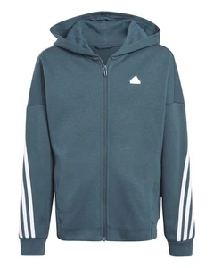 adidas Future Icons 3S HD FZ Boys Unisex Hoodie Suit Jacket Green - Picture 1 of 8