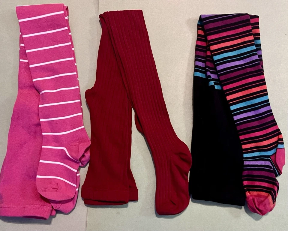 3 pair Gap Kids Girls sz M L 7-10  Footed Tights - Image 1 of 1