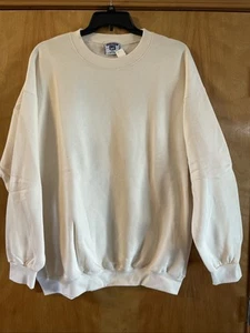 Vintage New Old Stock Lee Heavyweight Crewneck Sweatshirt Deadstock 2XL Cream - Picture 1 of 4