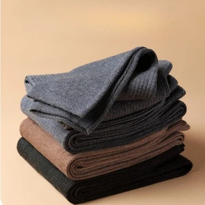 Men Leggings Pants Trousers Fleece Knitted Cashmere Slim Warm Elastic Waist - Picture 1 of 11