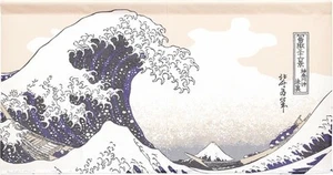 Noren Japanese door curtain 33.46x11.81 in Great wave Kanagawa Mt.Fuji Japan - Picture 1 of 9