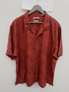 Batik Bay Hawaiian Shirt Button Up Short Sleeve 100% Silk Men's Size 3XLT Red - Picture 1 of 16