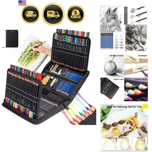 Colored Pencils Set Drawing Kit for Artists Kid Teen Professional Art Supplies - Picture 1 of 9