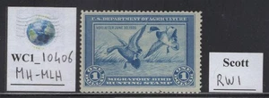 WC1_10406. UNITED STATES. USDA. 1934 DUCK stamp. Scott RW1. MH-MLH - Picture 1 of 1