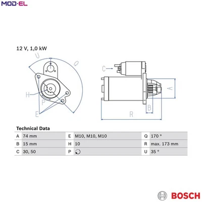 STARTER 0 986 025 290 FOR MAZDA ZJ-46/VE 1.3L ZY-VE/DE 1.5L Z668Y1/Y3Z6 1.6L 2 - Image 1 of 4
