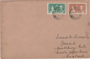 1937 Trinidad&Tobago cover George VI Coronation - Picture 1 of 2