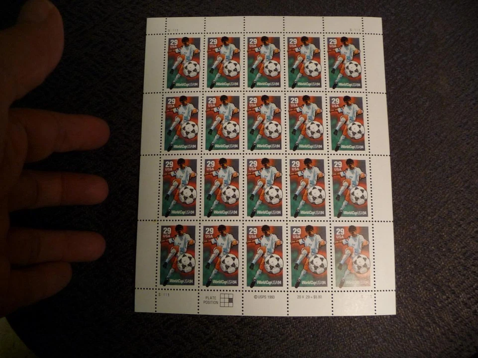 Scott #2834 World Cup Soccer 29 cent Sheet of 20 MNH  SKU# 21402 - Image 1 of 1