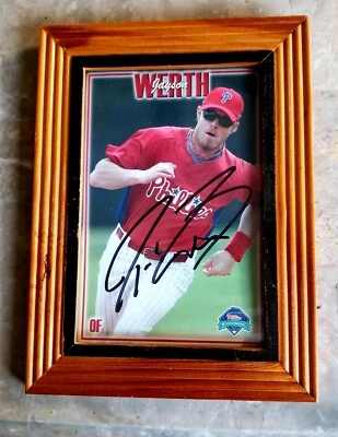 FOTO 5x7 firmada autografiada de Jayson Werth Philadelphia Phillies colocada en marco Foto 1 de 4