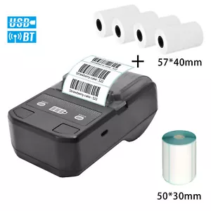 Tragbarer 58mm Thermo Etikettendrucker Drahtloser Barcode-Drucker BT+USB W5D7 - Bild 1 von 12