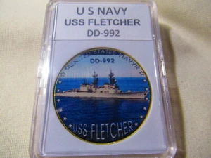 US NAVY - USS FLETCHER (DD-992) Challenge Coin - Foto 1 di 12