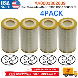 4sets For Mercedes A 0001802609 OEMASSIVE CAR OIL FILTER Cartridge with O rings - Picture 1 of 11