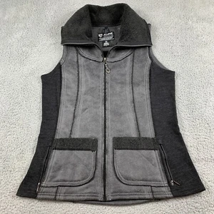 KUHL Vest Womens Large Raven Grey DANI Sherpa Vest Projekt Handwarmer Pockets - Picture 1 of 19