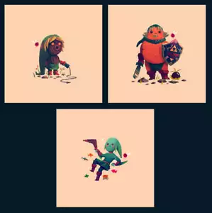 Olly Moss Masken Legend of Zelda Druck Poster Set Link Triforce Nintendo Mondo - Bild 1 von 4