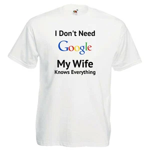 T-Shirt Ehefrau Ehemann GOOGLE lustig T-Shirt Geschenk Geschenk Geschenk Valentinstag - Bild 1 von 1