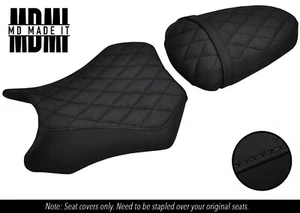 FITS KAWASAKI NINJA 250 08-12 CUSTOM GRIP VINYL SEAT COVERS SET DSG3 BLACK ST - Picture 1 of 6
