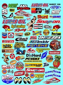 CLEAR MATTE VINYL RACING Sticker Sheet 106 R/C MODEL Die-cut -Decals 1/12-1/10 - Picture 1 of 8