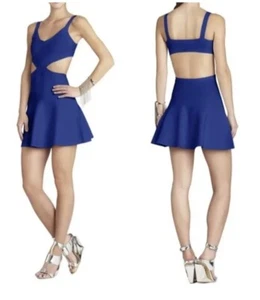 Neu mit Etikett BCBG MAXAZRIA ELIZABETH BANDAGENKLEID HINTEN OFFEN FIT & FLARE GRÖSSE L - Bild 1 von 6