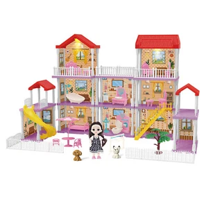 DIY Dollhouse Playset – Mansion Toy with Furniture, 3 Dolls & 171 Accessories - Picture 1 of 11