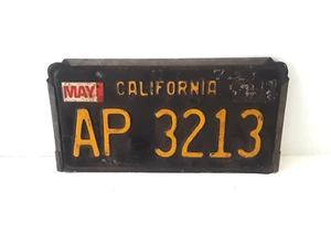 Vintage California Black Trailer License Plate Metal - Picture 1 of 2