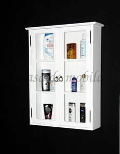 Badezimmer Hängevitrine Hängeschrank Vollholz weiß Farbe Badmöbel - Bild 1 von 6
